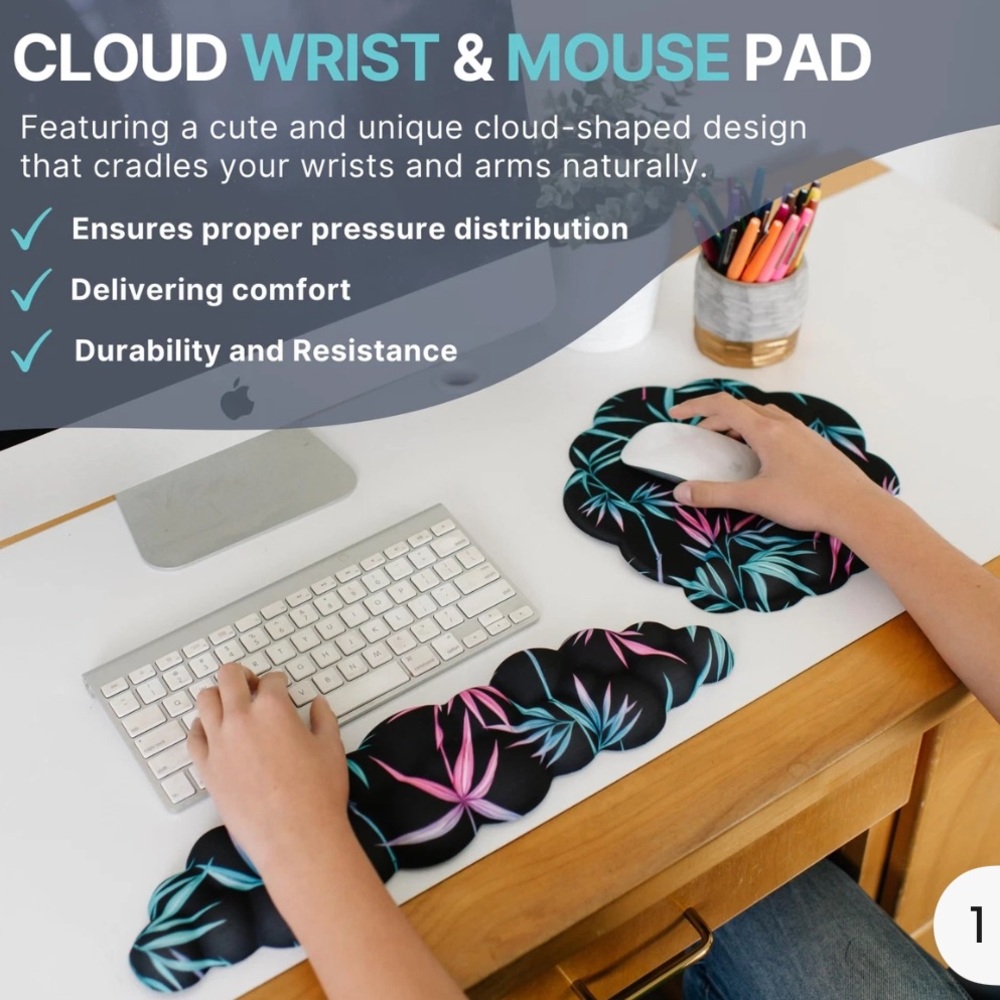 CLOUD WRIST REST KEYBOARD & MOUSE PAD - Picture 7 of 7